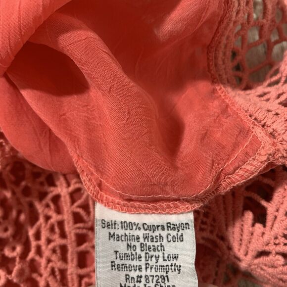 Johnny Was Embroidered Eyelet Tunic Coral Size Small Women’s - Picture 12 of 12